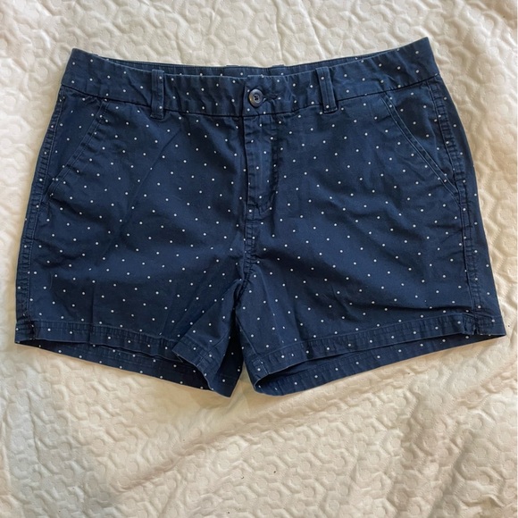 Colombia PFG Navy Polka Dot Shorts Women’s Size 10 Performance Fishing Summer - Picture 1 of 12